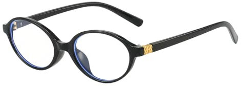 Saituo Home Blaulichtfilter Brille Damen,Vintage Oval Blaulichtbrille Damen Brille Ohne Stärke Damen Anti-Ermüdung,Augenschutz für Handy,Computer Und TV(schwarz)