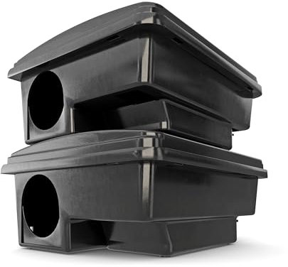 NOPE! Rat Bait Box with Key x2 | Heavy-Duty Tamper-Resistant Rodent Bait Station | Indoor & Outdoor Use | Fits Grain or Block Bait | Weatherproof & Lockable