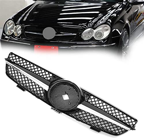 ZWXHN Auto Frontstoßstange Grill Racing Grills Für B&ENZ CLK-Klasse 320 500 W209 2003 2004 2005 2006 2007 2008 2009