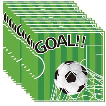 40 Stück Fussball Servietten, 33x33 cm Kinder Geburtstag Grün Fußball Servietten, für Fußballspiele Mottopartys Geburtstage Sportveranstaltungen