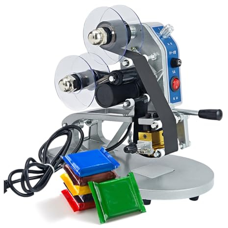 XCSCUK Date Coding Machine Heat Printing Machine, Manual Electric Hot Stamp Date Code Printer, Date Label Heat Machine