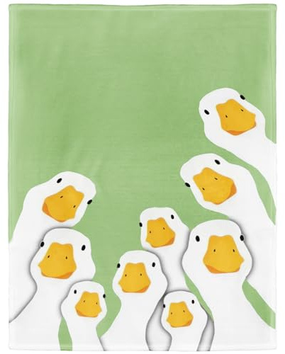 YISUMEI Kuscheldecke mit Cartoon Enten Muster, Super weiches Fleece, Überwurfdecke für Bettwäsche Cotch Sofa, Schlafzimmer Wohnzimmer, Dekoration Decke, 150x200cm