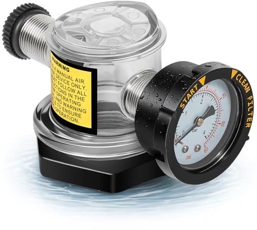 273564Z Manual Air Relief Valve with Pressure Gauge Compatible with Pentair Triton C, TR100C, TR140C, Triton II Sand Filters –For Clean & Clear,Warrior,EasyClean,SMBW 4000 Pool & Spa DE Filter Systems