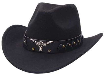 Kswlwccpp Chapeau Cowboy Femme, 2025 Chapeau Cowboy Femme Homme Paille Grande Taille Chapeaux Western Noir Jean Cowboys Hat