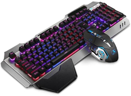 K680 Gaming Keyboard and Mouse Panel Rechargeable RGB Backlit for Gamer Keypad