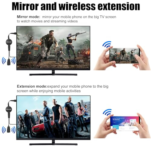 4K Wireless HDMI Adapter, Miracast Wireless HDMI Dongle for i-Phone/Android/Monitor/Projector, Support Miracast/DLNA/Airplay (Matte Black)