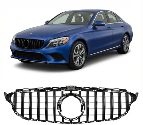 HERSTMOTO Kühlergrill GT PANAMERICANA, passend für MERCEDES C-KLASSE W205 2019-2021, Frontgrill, Auto-Frontgrill, Frontstoßstangenhaubengitter, Radiator Grille