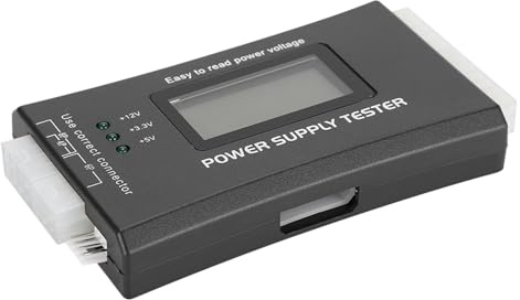 Domary Strumento Tester per Alimentatori ATX con Display LCD per Diagnostica e Ispezione del Computer - Letture di Tensione Accurate e Allarme Automatico - Tester di Alimentazione Portatile