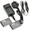 DSTE® 2x Li-60B D-LI78 EN-EL11 DB-80 Li-ion Battery + Travel and Car Charger Compatible with Olympus FE-37 Camera