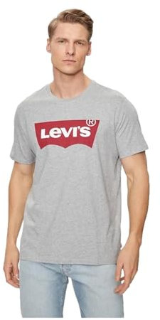 Levi's Herren Graphic Set-In Neck T-Shirt, Batwing Logo, Grey, L