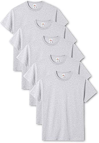 Fruit of the Loom Men's Original T. T Shirt, Heather Grey, XL UK