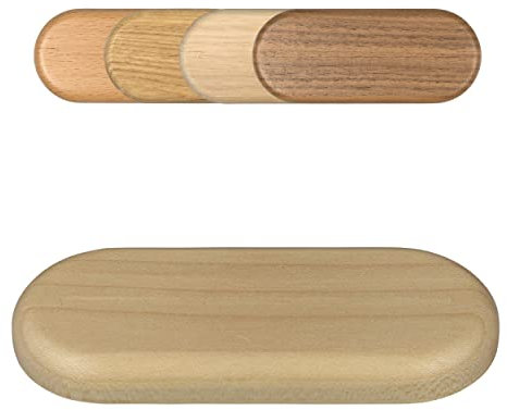 1 Stück Doppel Heizungsrohr Rosette, ohne Lochung, zweigeteilt, verschiedene Echthölzer, Rohrabdeckung, Abdeckrosetten, Verkleidung, Heizkörper Rosetten, Holz, Parkett, Holzrosetten (Ahorn)