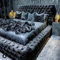 Beds & Co Black Crushed Velvet Upholstered Regal Ambassador Bed Frame and Headboard - Mattress/Diamante Hand Made in the UK - Single/Double/Kingsize/Superking (Super King (6FT), With Mattress)