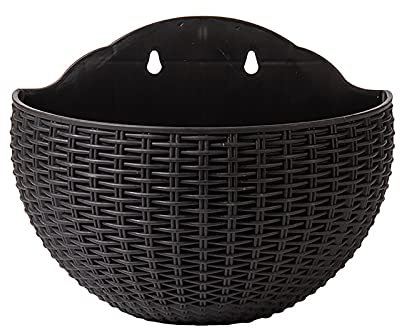 Funight Pot De Fleur 10 Couleurs, Pot De Fleurs Mural Exquis, Panier De Plantes à Suspendre Au Mur, Conteneur De Plantes pour Balcon De Jardin Extérieur Noir