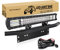 SKYWORLD LED-Lichtleiste, 7D 23 324W Spot-Flood-Kombistrahl-Arbeitsscheinwerfer mit Montagehalterung mit schwarzer Kennzeichenhalterung Kabelbaum-Kit für LKW PKW ATV SUV 4X4 Auto