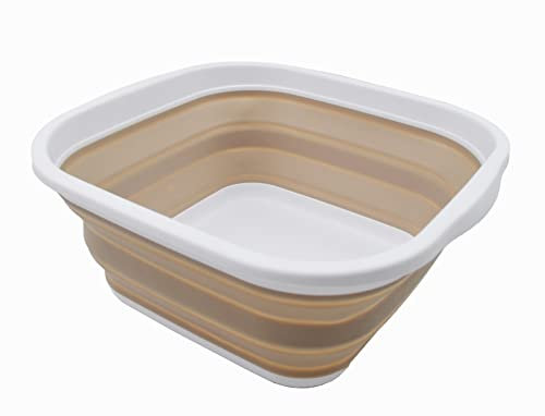 SAMMART zusammenklappbare Wanne (Weiß/Latte, 5.5L Wanne)