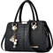 DORRISO Damen Handtasche Mode Ornamente Umhängetasche Abnehmbarem Schulterriemen Reisen Casual Elegantes Frauen Top Griff Tasche Schwarz A