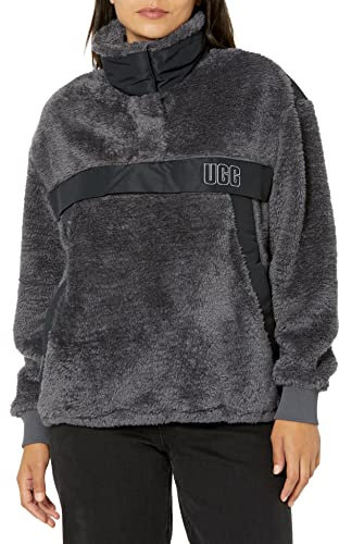 UGG Damen Gayel Sherpa Half Snap, Kohle / Teer, S