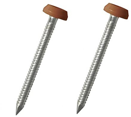 250 x Dark Cherry Oak UPVC 40mm Poly Top Pins Plastic Headed Fascia Fixings
