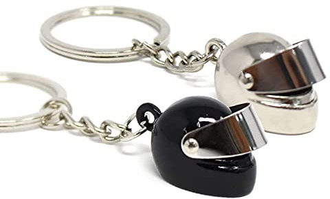 2 Stück Motorrad Helm Schlüsselanhänger in der Farbe Silber Motorradhelm Biker Motorradfahrer Geschenk Geschenkidee Schlüssel Anhänger
