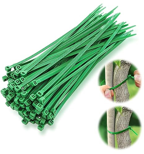 UICCVOKK 100pcs Green Cable Ties adjustable plant ties, Self-Locking Garden Cable Ties Garden Plants Tie Green Plant Nylon Ties Adjustable Zip Twist Small Cable, Cable Ties Green Multipurpose