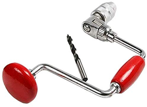 Attelle de mèche pivotante avec mandrin à 4 mâchoires, perceuse à Main Manuelle, perceuse à manivelle avec mèche, attelle de Menuisier pour Bois, Plastique, Acrylique, Outil de Perforation pour Le t