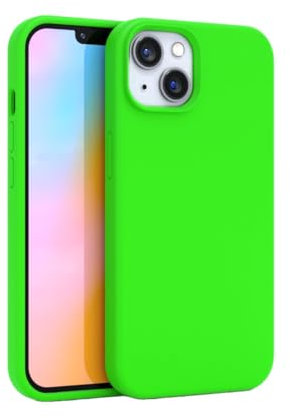 FELONY CASE - iPhone 15 Case - Neon Green Silicone Phone Cover | Liquid Silicone with Anti-Scratch Microfiber Lining, 360° Shockproof Protective Case for Apple iPhone 15