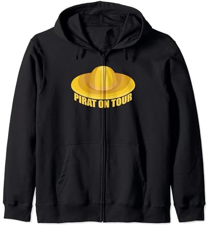 Pirat Accessories Costume Straw Hat Zip Hoodie