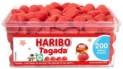 HARIBO - Tagada - Bonbons Arômatisés à la Fraise - Boîte de 200 Bonbons - 820 gr (Lot de 1)