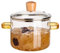 Casseroles transparentes pour la cuisson, casserole en verre avec couvercle de 1,6 l, casserole transparente, en verre passant au micro-ondes, pour la cuisson de la bouillie de lait à soupe, poignée
