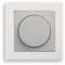 Universal LED Drehdimmer 3-100W mit Drehregler und Druckknopf aluminium System Gira (E2 reinweiß)