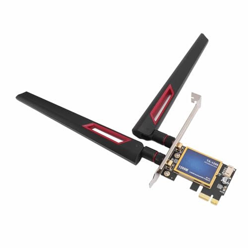 Tarjeta WiFi 7260AC, Tarjeta de Red Inalámbrica de Doble Banda con Bluetooth, Adaptador PCIe X1 de 1200Mbps con Antena Dual de 10dBi para PC