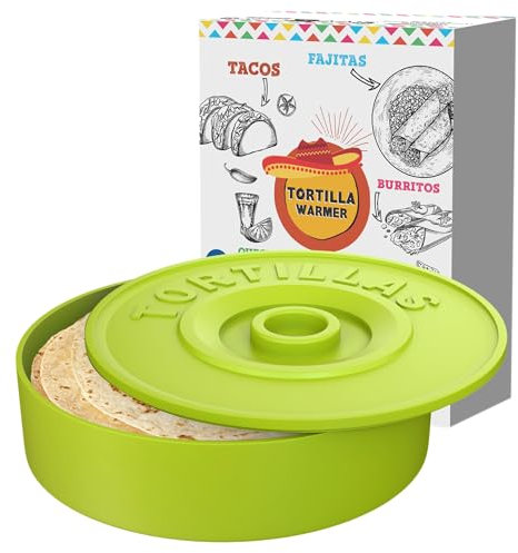 A TODA LECHE Mexican Tortilla Warmer - Tortilla Holder for Keeping Tortillas Warm - Tortilla Keeper for Taco Tuesday - Fajita Set - Burritos - Mexican Tacos - 8,5 inch