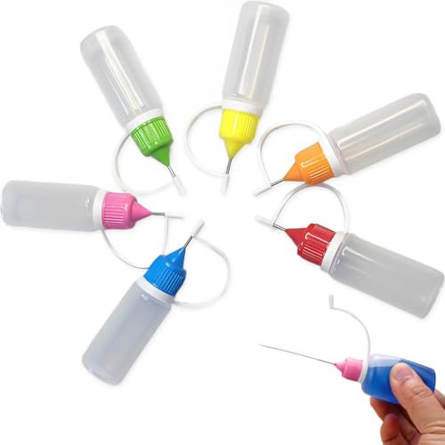 XYTAHDM 6 Stück Tropfflaschen, 10ml Quetschflaschen, Flaschen, Liquid Flaschen Flaschen Behälter mit Deckel Leere Squeezable Fläschchen, für Liquids, Kunststoff