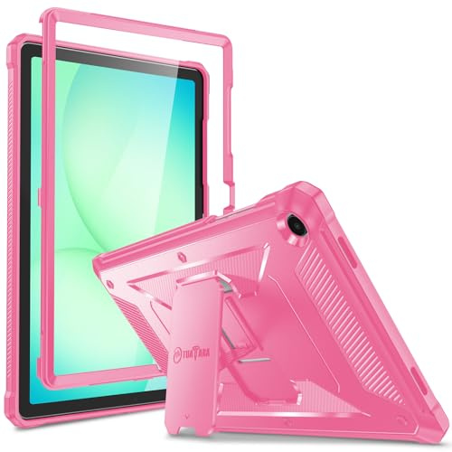 Fintie Tuatara Coque hybride robuste antichoc pour Samsung Galaxy Tab A11+ Plus 11 2025/A9+ Plus 2023, béquille et protection d'écran intégrée, magenta