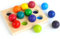 KEGAJEGA Holz Clip Beads Brettspiel mit 12 Farbigen Bällen Holz Montessori Spielzeug ab 3 Jahr Interessant Perlenwerkstatt Montessori für Jungen und Mädchen ab 3 4 5 6 Jahren