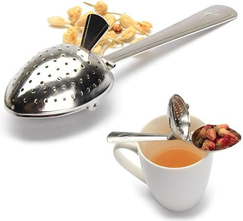 EIHI 2 Piezas Infusor de té de hierbas, Colador de infusor de té de hierbas, Filtro de infusión de té, Colador de té de hierbas, Plateado