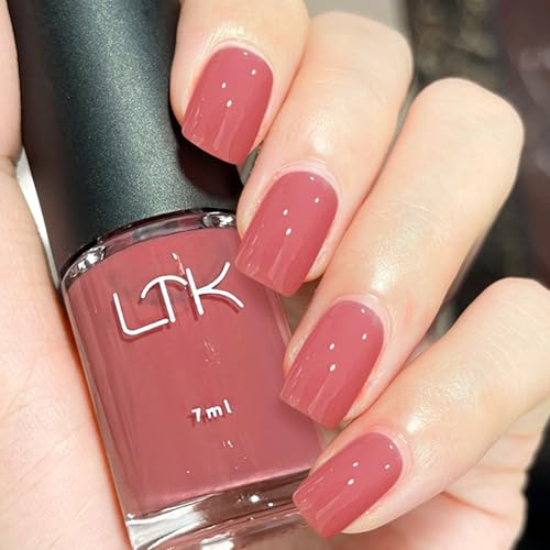 Nude Pink Nagellack - Schnell trocknend & Langanhaltend Einfarbiger Farblack - Rosa Nail Polish für DIY Nageldesign - Quick Dry ungiftiger Nagellack - Ohne UV Lampe für Nail Art Maniküre (Nude Pink)