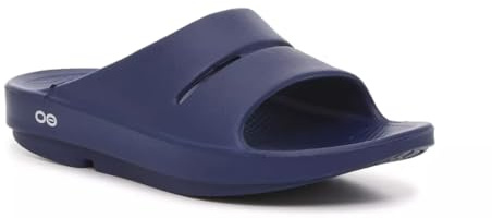 OOFOS unisex-adult Ooahh Slide, Blue Navy, 14 Women/12 Men