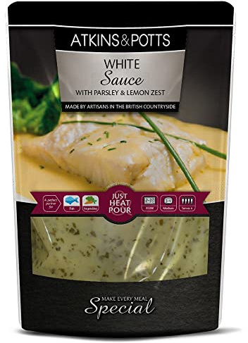 Atkins & Potts White Sauce, with Parsley and Lemon Zest Finishing Sauce, 350 g