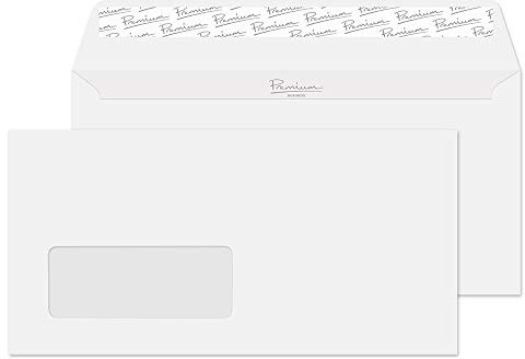 Blake Business - Brill White Envelopes DL Window (110 x 220 mm) - Pack of 25 - Premium 120GSM - FSC Peel and Seal White Envelopes - Business Office Supplies - Laser & Printer Compatible 37264