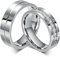Bishilin Edelstahl Ringe Paare 2 Set Silber, Hochzeit Ringe 6MM Hochglanzpoliert mit Zirkonia Partner Ringe Personalisiert für 2 Damen Gr.52 (16.6) & Herren Gr.67 (21.3)