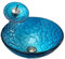HomeLava Glas Waschbecken Set Mediterran Stil Waschschale Rund mit Wasserfall Wasserhahn