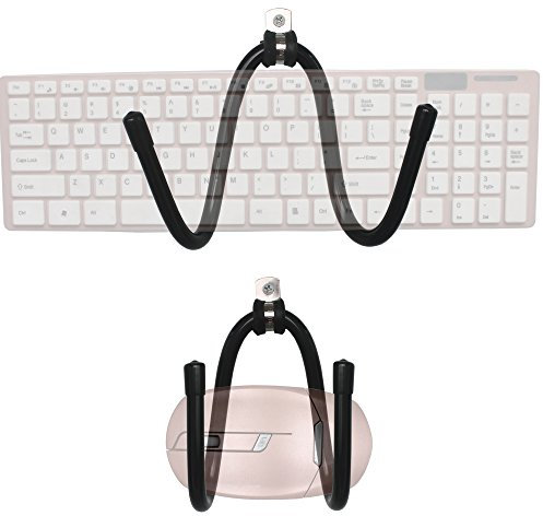 YYST - Wandhalterung für Tastatur und Maus - Universell - Verstellbar - Modern - Schwarz - Wandmontage - Spiel