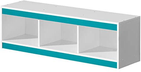 Mirjan24 Wandregal Guliver GR10, Praktische Buchregal, Fronten in Hochglanz, Regal, Wandboard, Hängeregal, Jugendzimmer (Weiß/Türkis Hochglanz)