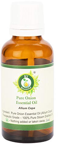 R V Essential Huile essentielle d'oignon pur 30ml (1.01oz) - Allium Cepa (100% Pur et naturelle Distillée vapeur) Pure Onion Essential Oil