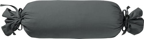 Erwin Müller Nackenrollenbezug Single-Jersey Murnau - anthrazit Größe 40x15 cm Ø - bügelfrei, strapazierstark, elastisch, mit Bindeband