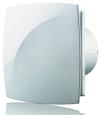 Blauberg UK Moon 100 4 Quiet Bathroom Shower Extractor Fan Blauberg Modern Exhaust Air Ventilator-100mm-Standard, White