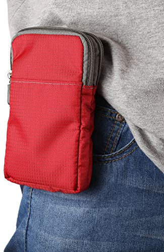 Crossbody Cell Phone Bag Wallet, Cell Phone Belt Clip Holder, 6.5 Sport Travel Messenger Holster Crossbody Purse with Shoulder Strap Zipper Waist Wallet Belt Clip Holder with Locking Carabiner Hook