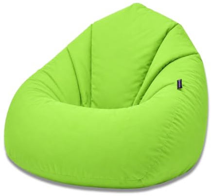 BuBiBag Sitzsack XXL Erwachsene Outdoor wetterfest, Lime XXL | Gaming Sessel in Tropfenform, 118x75 cm, gefüllt geliefert, wasserabweisend, für Wohnzimmer und Garten